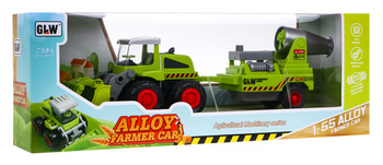 Ładowarka rolnicza dla dzieci 1:55 Ciągnik z turem + Naczepa z opryskiwaczem sadowniczym