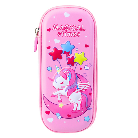 Piórnik Z Jednorożcem Rozkładany 3D Różowy 23x10x5 cm