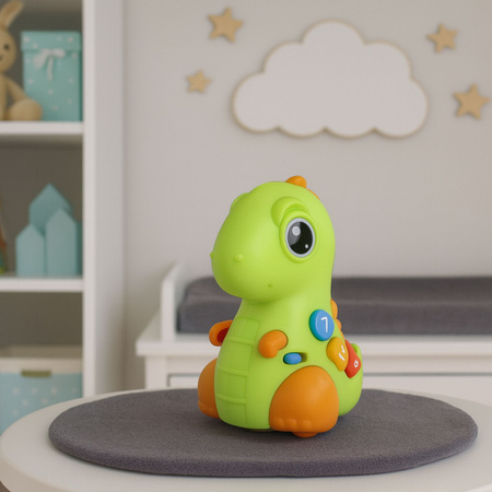 Zabawka Interaktywna Dla Malucha Dinozaur Na Kółkach Światła Dźwięki