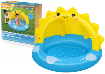 Dmuchany Brodzik Basenik Słoneczko dla dzieci 2+ BESTWAY 101x97x71 + Odpinany daszek + Dmuchane dno