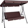 Huśtawka Trzyosobowa Ogrodowa Bujana Materac Brązowa