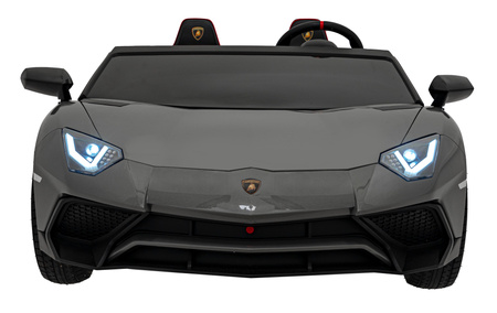 Auto Lamborghini Aventador SV na akumulator dla 2 dzieci Szary + Pilot 2,4 GHz + Pianka EVA + Audio LED