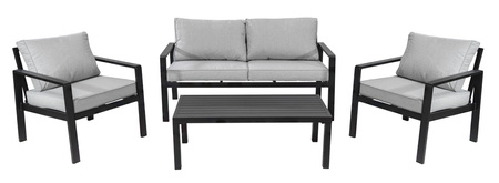 Meble Ogrodowe Aluminiowe Sofa + Dwa Fotele + Stolik