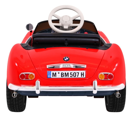 Autko BMW 507 Retro elektryczne dla dzieci Czerwony Roadster