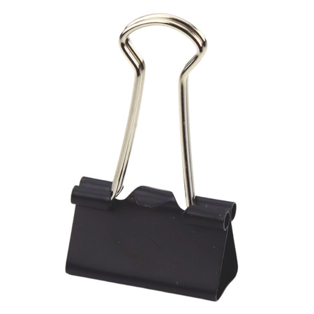 Zestaw Uniwersalne Klipsy Biurowe Stal Sprężynowa Czarne 32mm 12szt