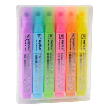 Zestaw Zakreślaczy Szkolne Biurowe Kolorowe 6szt.