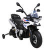 Motor BMW F850 GS na akumulator dla dzieci Biały + Kółka pomocnicze + Audio LED + Wolny Start + EVA