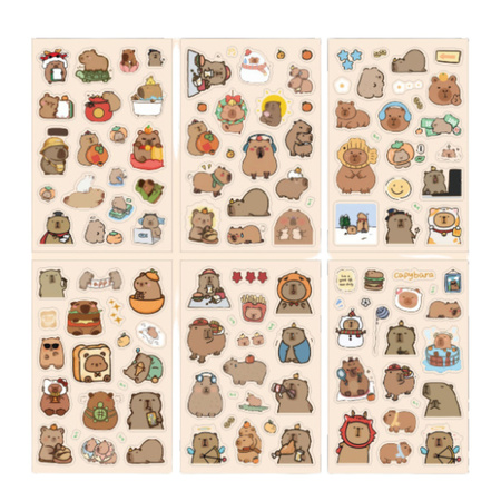 Zestaw Naklejki Kapibara Do Personalizacji Ozdabiania 110szt.