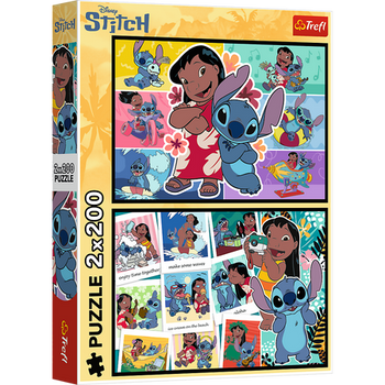 Puzzle - 2x200 - Wesołe życie Stitcha - Disney Lilo and Stitch - Trefl 13334