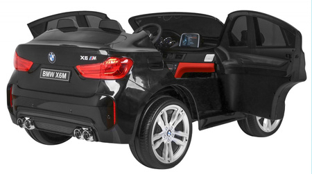 BMW X6M XXL dla 2 dzieci Lakier Czarny SUV + Pilot + Ekoskóra