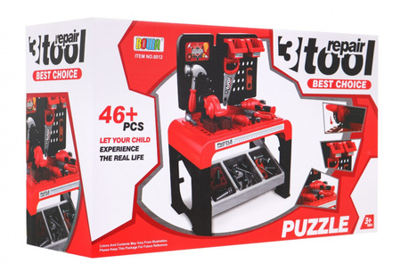 Kompaktowy Warsztat dla dzieci 3+ Zestaw małego majsterkowicza 46 el. + Narzędzia + Akcesoria