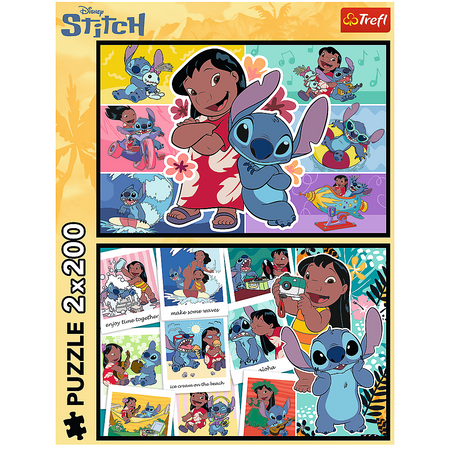 Puzzle - 2x200 - Wesołe życie Stitcha - Disney Lilo and Stitch - Trefl 13334