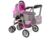 Wózek Dla Lalek Spacerówka 2 w 1 Gondola Torba Różowy Gwiazdki