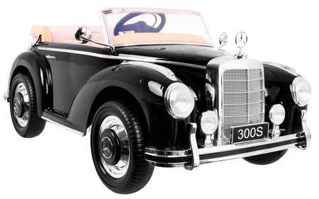 Mercedes Benz 300S Retro dla dzieci Lakier Czarne klasyczne auto