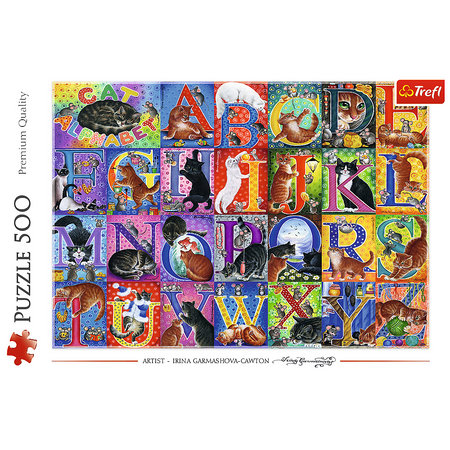 Puzzle - 500 - Koci alfabet - Trefl 37527