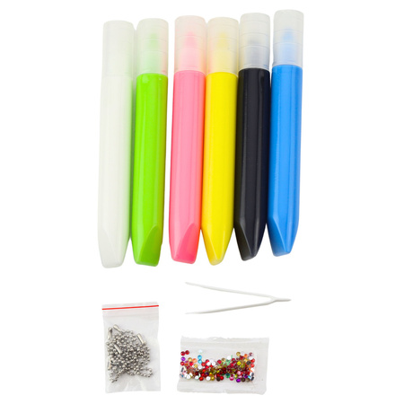 Zestaw Do Malowania Kosmos 3D DIY 6 Farbek Zawieszki 12 szt.