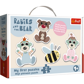 Puzzle - Baby Classic - Przyjacielskie Bobaski - Bobaski i Miś - Trefl 36139