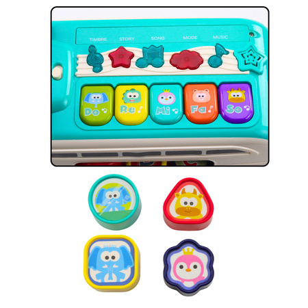 Interaktywny Autobus Edukacyjny Sorter Światła Dźwięki Turkusowy