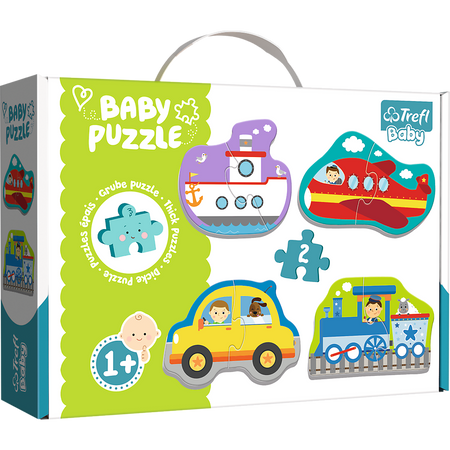 Puzzle - Baby Classic - Pojazdy transportowe - Samolot Statek Auto Pociąg - Trefl 36075