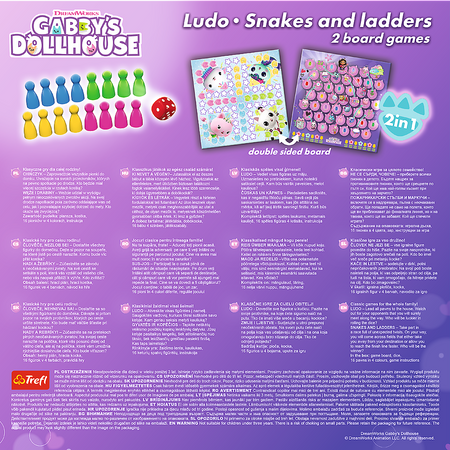 Gra klasyczna 2w1 Chińczyk, Węże i drabiny Koci Domek Gabi Trefl 02590