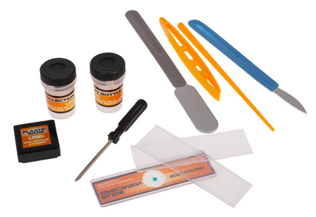 Biały Mikroskop + Próbówki i Akcesoria