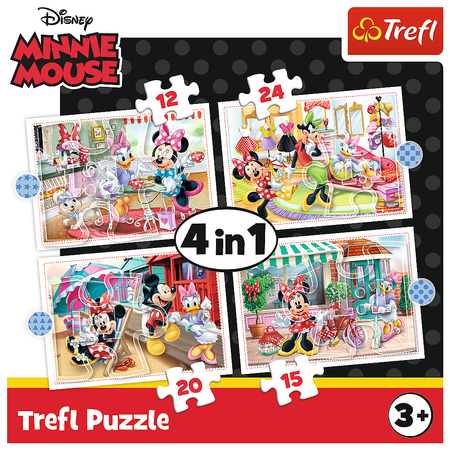 Puzzle - 4w1 (12, 15, 20, 24) - Minnie z przyjaciółmi - Disney Minnie - Trefl 34355