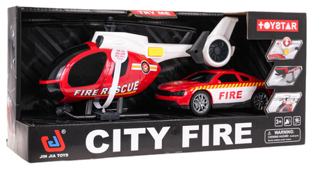 Zestaw Helikopter + Autko Straż Pożarna