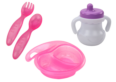 Lalka Bobas Ubranko z Flamingami Opaska Akcesoria Do Karmienia