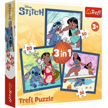 Puzzle - 3w1 (20, 36, 50) - Czas ze Stitchem - Lilo and Stitch - Trefl 34896