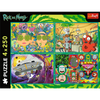 Puzzle - 4x250 - Zakręcony świat Ricka i Morty'ego - Warner Rick and Morty - Trefl 13338