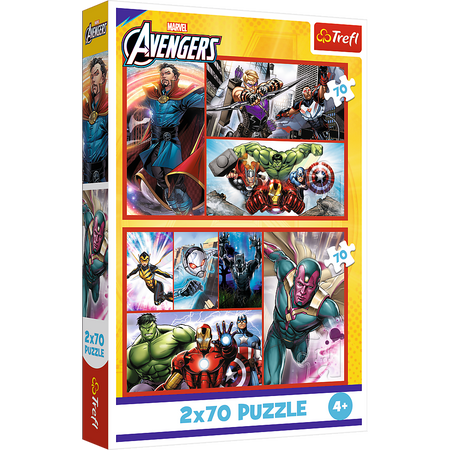 Puzzle - 2x70 - Zostań bohaterem - Avengers - Trefl 34439