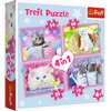 Puzzle - 4w1 (35, 48, 54, 70) - Zabawne kotki - Trefl 34396