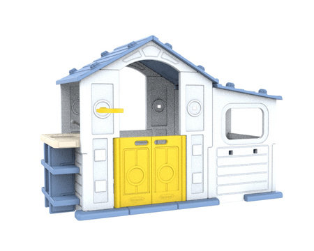 Duży Dom Z Przedsionkiem, Koszykówką i Zlewem Niebieski Dach