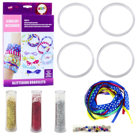 Zestaw Kreatywny Do Robienia Bransoletek DIY Brokat Wstążki