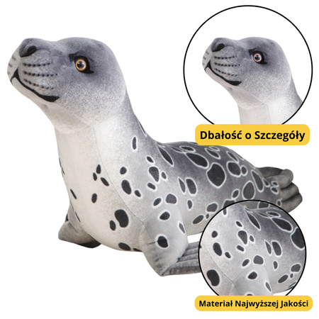 Pluszowa Maskotka Przytulanka Foka Szara 37cm