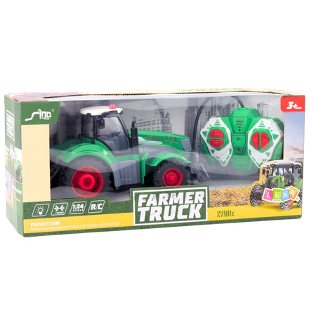 Ciągnik Traktor Rolniczy Zdalnie Sterowany RC Zielony 1:24