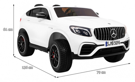 Auto Mercedes GLC 63S dla dzieci Biały SUV + Napęd 4x4