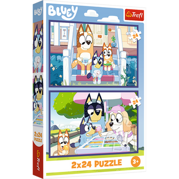 Puzzle - 2x24 - Zabawna Bluey - Trefl 34446