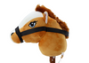 Pluszowa Głowa Konia Na Kiju Hobby Horse Koń Krótkowłosy Brązowy Dźwięki