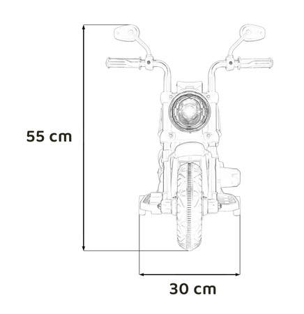 Motorek Chopper FASTER na akumulator dla dzieci Czerwony + Radio FM + Panel audio + LED
