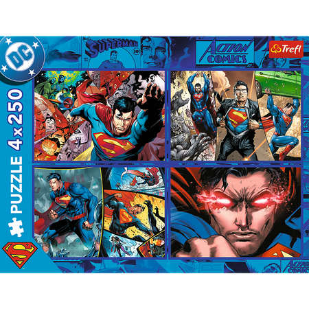 Puzzle - 4x250 - Odwaga Supermana - Warner Superman - Trefl 13340