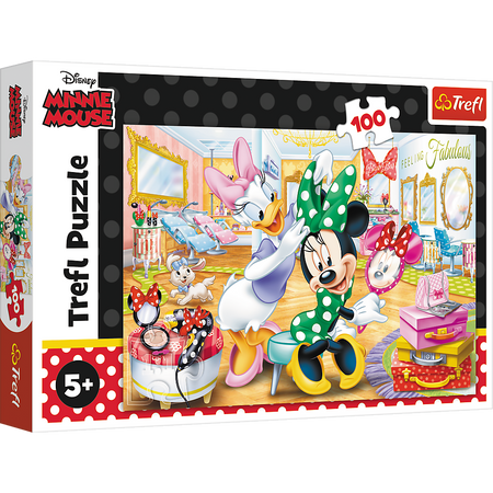 Puzzle - 100 - Minnie w salonie kosmetycznym - Disney Minnie - Trefl 16387