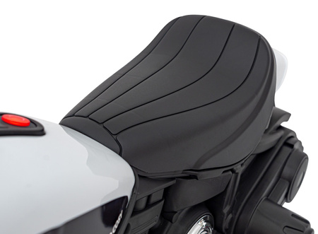 Motorek Chopper FASTER na akumulator dla dzieci Biały + Radio FM + Panel audio + LED