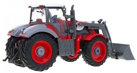 Traktor z koparką i przyczepą dla dzieci 3+ Zdalnie sterowany + Ruchome elementy Czerwono-zielony