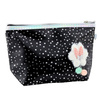 Piórnik Kosmetyczka Kokardka Błyszczące Kropki Czarny 23x16cm