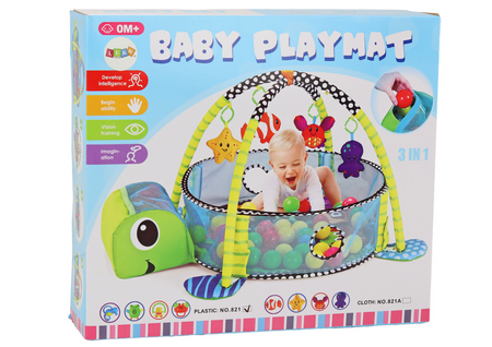 Mata Leżanka Dla Niemowlaka Basenik Kulki 3w1 Żółw