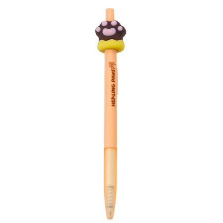 Długopis Żelowy Kocia Łapka Brązowa Niebieski Tusz 15cm 0.5mm