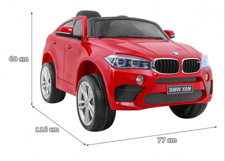 BMW X6M Elektryczne Autko dla dzieci, Czerwony SUV + Pilot