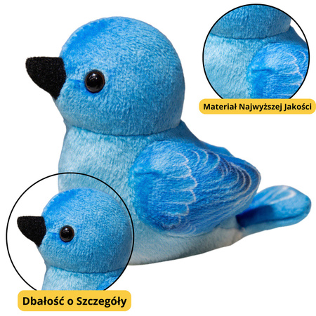 Mały Pluszowy Ptak Niebieski Sikorka Szczygieł 10cm