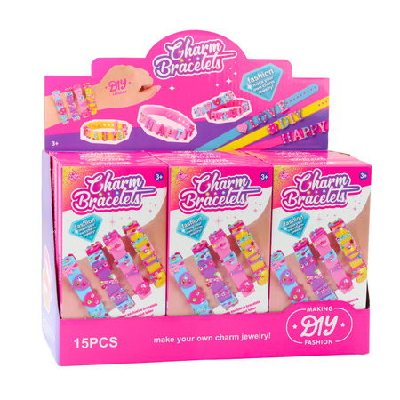 Zestaw Bransoletek DIY Zawieszki Litery 4 Bransoletki Regulowane